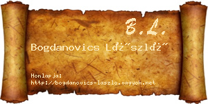 Bogdanovics László névjegykártya