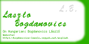 laszlo bogdanovics business card