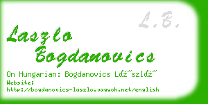 laszlo bogdanovics business card